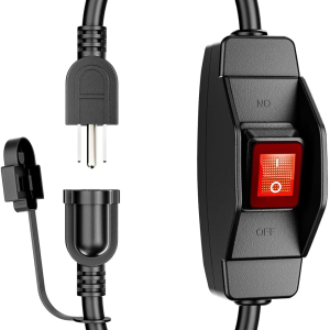 KASONIC 1.5 FT Extension Cord with Switch, 14/3 AWG Gauge 1875W/15A Grounded Outlets 3 Prong Plugs with Safety Cover, Heavy Duty Cable On/Off Waterproof Switch,ETL Listed